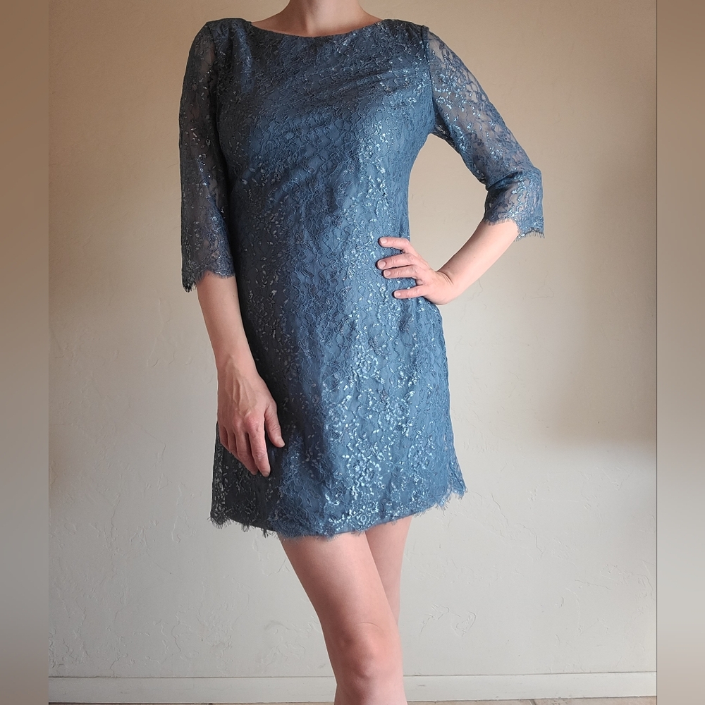 BCBG cute classy blue sparkly lace dress Size Medium